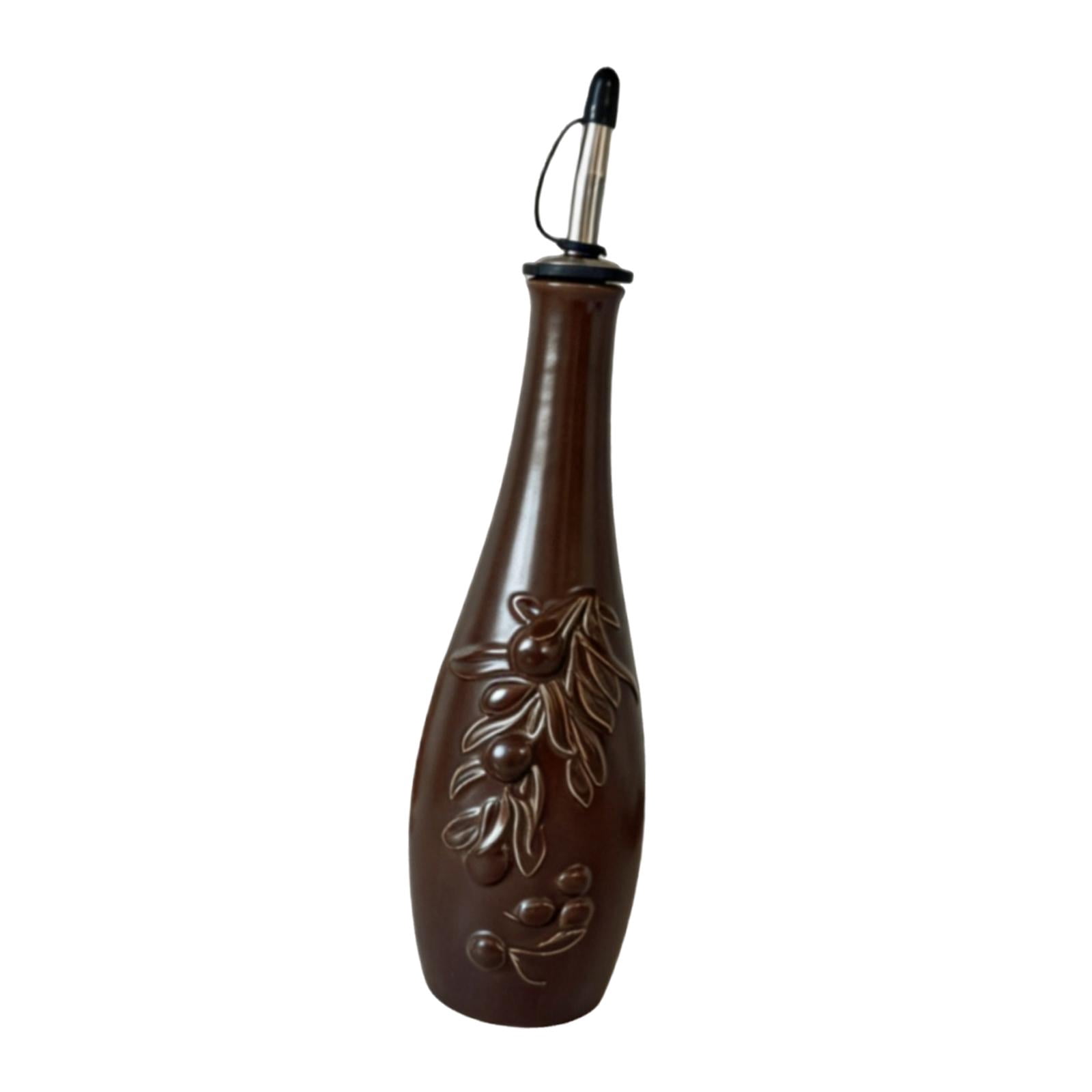 kowaku Ceramic Oil Bottle 350ml for Shoyu Syrup Nordic Pourer for Cooking Barbecue Heat Resistant with Lid Olive Oil Dispenser Coffee