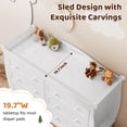 thumbnail image 3 of ANPOO Sleigh Style Baby Diaper Changing Table, 6 Drawer Storage Organizer, Baby Dresser with Changing Table Top, Convertible Nursery Dresser Chest of Drawers, Wood Dresser for Kids Bedroom, White, 3 of 10