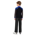 thumbnail image 2 of inlzdz Kids Boys Figure Skating Training Competition Outfit Sparkly Shirt Top Pants Ice Skating Dance Clothes Set Royal Blue+Black 6, 2 of 7