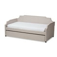 thumbnail image 2 of Baxton Studio Ally Modern and Contemporary Beige Fabric Upholstered Twin Size Sofa Daybed with Roll-Out Trundle Guest Bed, 2 of 7