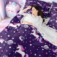 thumbnail image 5 of Manfei Cute Cartoon Unicron 7-Piece Twin Bedding Sets,Planet Stars Print Bedding Comforter Set,Purple White Pink Sheet Sets For Girls,Luxury Bedroom Decor Reversible, 5 of 8