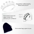 thumbnail image 7 of White Gold Plated Black White Crystal Princess Crown Tiara Ring Wedding Engagement Jewelry for Women Girls (black size 9), 7 of 7