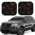 thumbnail image 2 of Bingfone Butterfly Windshield Sun Shade 2-Piece Foldable Car Front Window Sunshade For Most Sedans Suv Truck - Auto Sun Blocker Visor Protector Blocks Max Uv Rays - Small, 2 of 7