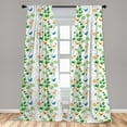 thumbnail image 5 of Ambesonne Flower Curtains, Ladybugs on Chamomiles, Pair of 28"x95", White Green, 5 of 5