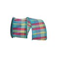 thumbnail image 1 of Reliant Ribbon 93092W-913-40F 20.5 in. 10 Yards Plaid Blues Wired Edge Ribbon, Turquoise, 1 of 1