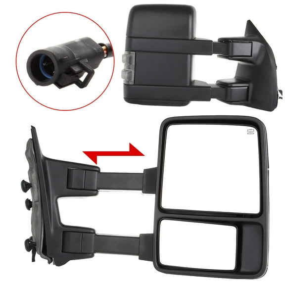 ECCPP Tow Mirrors Towing Mirrors Compatible with 1999-2007 for Ford for F250/for F350/for F450/for F550 Super Duty with Left Right Side Power Control Heat Turn Signal Light with Black Housing