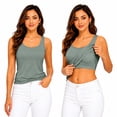 thumbnail image 2 of Womens Tank Tops with Built In Bras Sleeveless Comfy Cami Tank Tops Padded Going Out Summer Tops Workout Yoga Undershirt Tank Tops Green S, 2 of 7