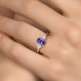 thumbnail image 4 of Gem Stone King 18K Rose Gold Plated Silver Ring Amethyst Moissanite (1.61 Cttw), 4 of 7