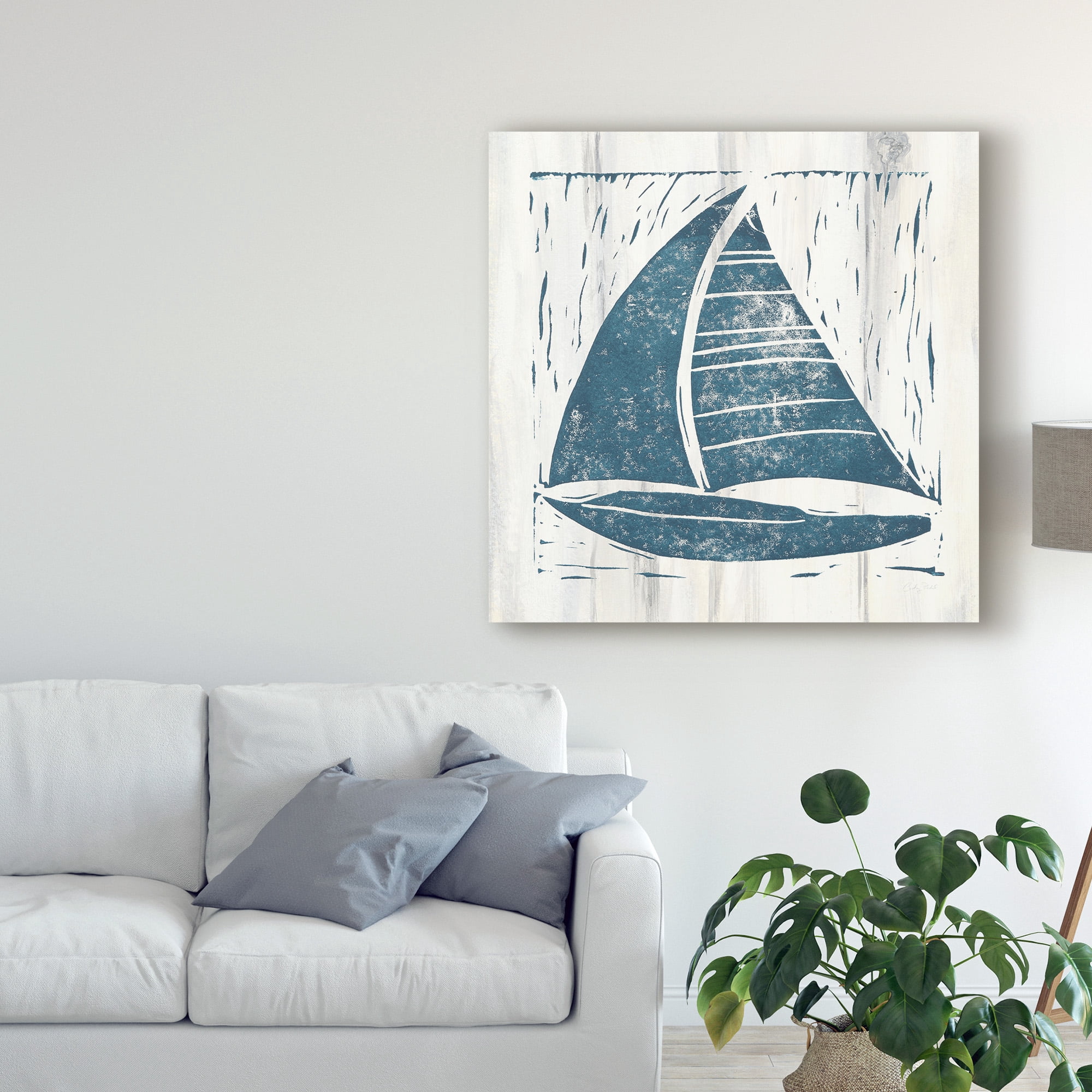 Trademark Fine Art 'Nautical Collage IV On White Wood' Canvas Art by Courtney Prahl