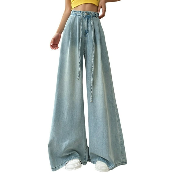 EDFBUYKRS Long Linen Pants for Women Tall Women's Casual Wide Leg Pants Comfortable Everyday Trousers Versatile Solid Color Long Pants for All Seasons Stretchy Soft Fabric Relaxed Fit Xl