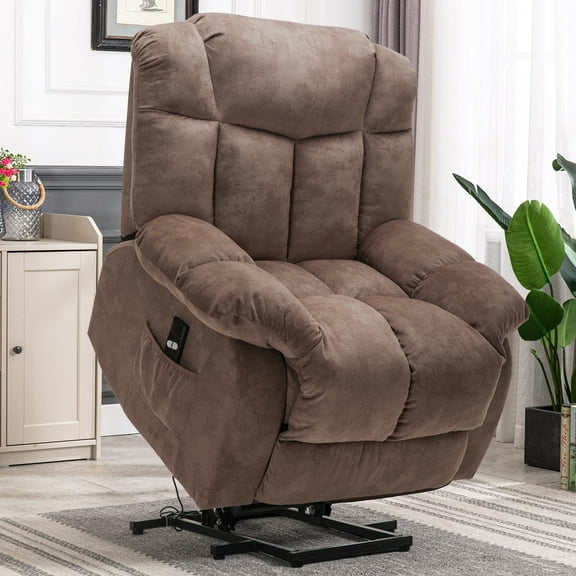 Large Power Lift Recliner Chair for Elderly, Overstuffed Wide Recliners for Adults, Heavy Duty Recliner Sofa and Safety Motion Reclining Mechanism,300lb Capacity,Camel