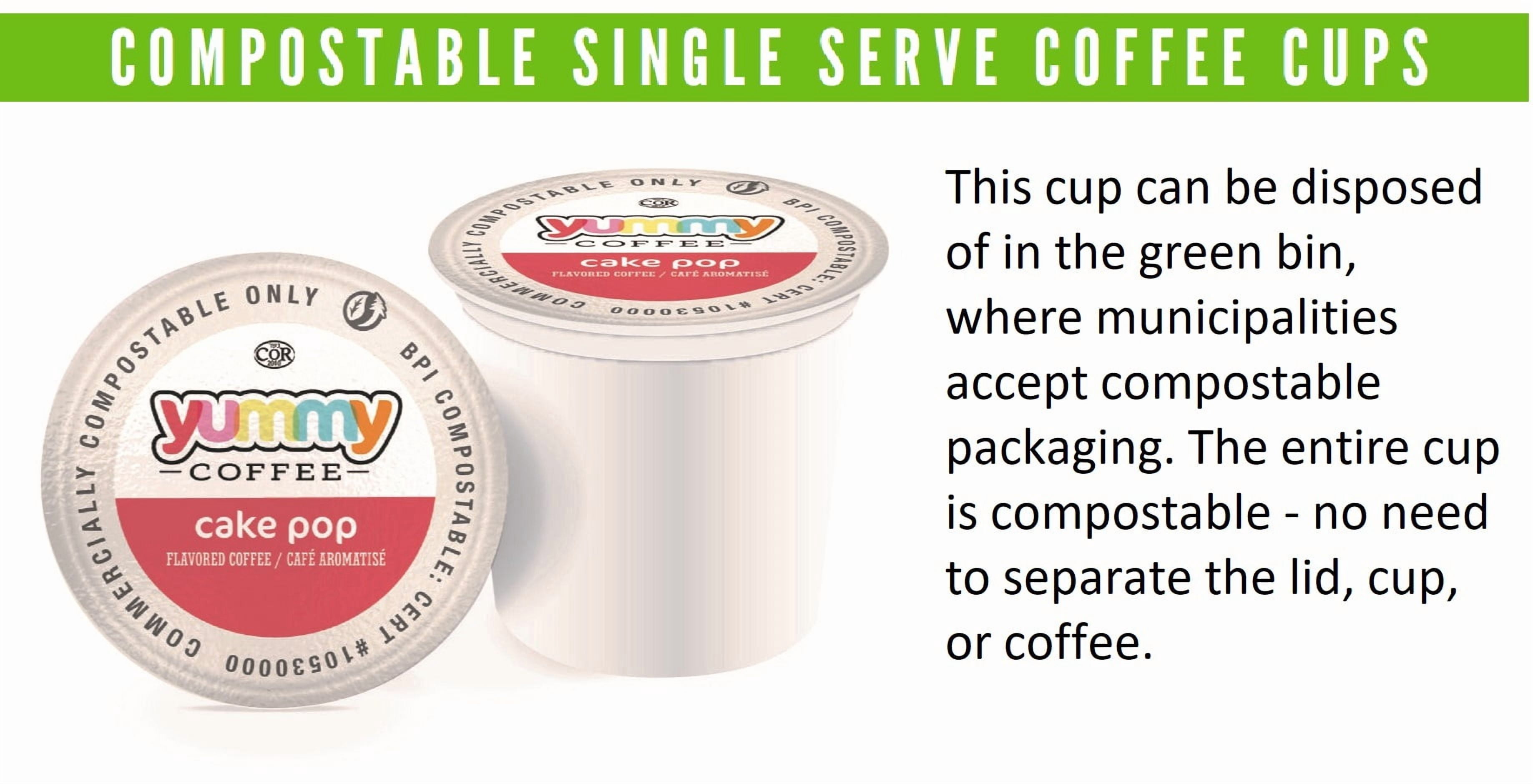 Yummy Coffee Cake Pop Flavored Coffee, Compostable Single Cup Coffee Pods Compatible with Keurig K-Cup Brewers, 20 Count
