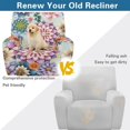 thumbnail image 4 of FKELYI Recliner Chair Slipcover 4 Pcs Covers for Reclinging Armchair Bohemian Lotus Flower Print Non-Slip Breathable Fitted Sofa Couch Covers Furniture Decor Protector, 4 of 7