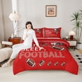 thumbnail image 4 of Castle Fairy Eat Sleep Football Queen Comforter Set,Sport Game Rugby Bedding Comforter Set, 4 of 8