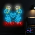 thumbnail image 2 of Shinelab Blue Crab Holding Two Beers Neon Sign, Summer Time Led Sign, Blue Crab & Beer Wall Art, Beach Party Decor 857, 2 of 5