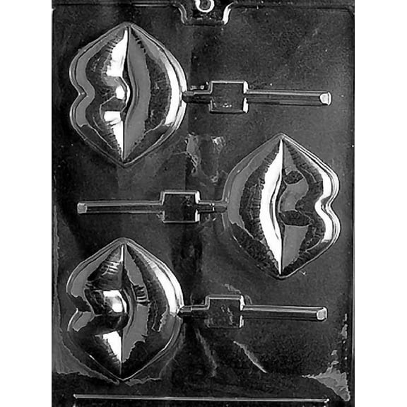 Grandmama's Goodies Valentine's Day V104 Large Lip Lollipop Sucker Chocolate Candy Soap Mold with Exclusive Molding Instructions