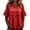 411#Red, variant on Womens Bohemian Frayed Tassel Blouse Cotton Linen Babydoll Short Sleeve Top