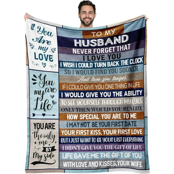 XZYG Fathers Day Blanket Gifts for Husband to My Husband Birthday Gifts Husband Gifts from Wife Best Husband Ever Gifts for Him Husband Anniversary Valentine Wedding(40*50inch)