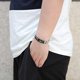 thumbnail image 2 of Pulsera para hombre, pulsera negra para hombres, elegante pulsera con cadena de malla de acero inoxidable con cruz ajustable, joyería para hombres, idea de regalo para compañeros de trabajo masculinos, pulsera genial, regalo para niños de hip hop JM, 2 of 6
