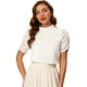thumbnail image 1 of INSPIRE CHIC Blusa De Chifón Con Lunares Suizos Para Mujer, Manga Corta Abullonada, Tops Blanco L, 1 of 5