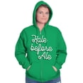 thumbnail image 3 of Kale Before Ale Beer Drinking Healthy Zip Up Hoodie Men's Women's Brisco Brands S, 3 of 5