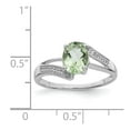 thumbnail image 5 of 925 Sterling Silver Rhodium Green Quartz and Diamond Ring Size 7, 5 of 6