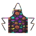 thumbnail image 2 of Rainbow Halloween Pumpkins Apron-Garden Aprons for Women with Pockets-Cotton Linen Waterproof Kitchen Cooking Gardening Aprons Adjustable for Kitchen,Cooking,BBQ and Salon 32"x27", 2 of 7