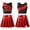 Red, variant on TiaoBug Kids Girls 2Pcs Shiny Dance Set Crop Tops Glossy Metallic Flared Ruffled A-Line Skirt Jazz Hip Hop Latin Modern Ballet Dance Outfits Hot Pink 14