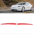 thumbnail image 5 of 2 Pcs Couvre-Accoudoir de Panneau de Porte Intérieur de Remplacement pour Tesla Modèle 3 Modèle Y 2019 à 2023 Rouge (Suède 4996), 5 of 5