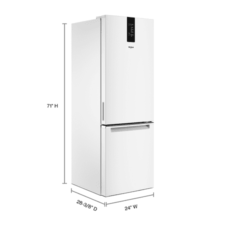 WHIRLPOOL 24-inch Wide Bottom-Freezer Refrigerator - 12.7 cu. ft. WRB533CZJW