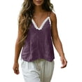 thumbnail image 4 of LIaqionyy Womens Summer Tank Tops Cotton Linen Sleeveless Cami Shirts Casual Loose Tunic Spaghetti Strap Camisole, 4 of 7