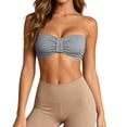 thumbnail image 5 of Women's Strapless Bandeau Tube Top Seamless Stretchy Soft Crop Bra for Going Out Summer Layering Grey,S, 5 of 5
