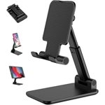 Jinsinto Adjustable Cell Phone Stand, Foldable Phone Holder Tablet Stand for Desk, Angle Height Adjustable Cell Phone Stand black