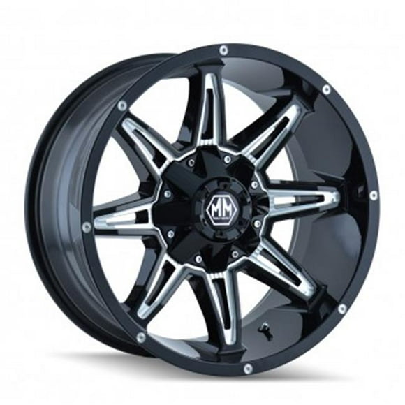 Mayhem 8090-2937M 6-139.7- 6-135 PCD Rampage Black Milled Spokes Wheel
