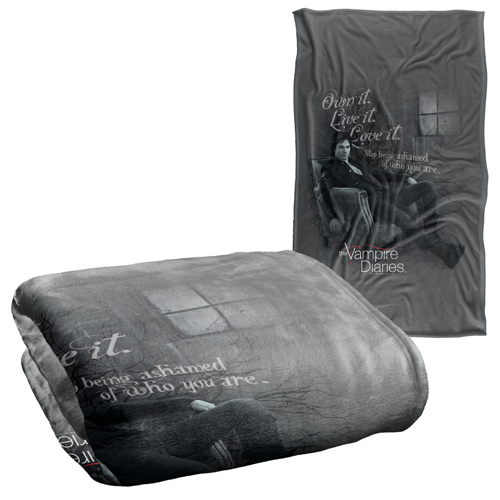 Plaid The Vampire Diaries 152x127 Cm - Coperta Morbidissima In Microfibra, Super Soft Touch, Regalo Per Fan