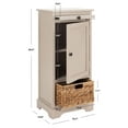 thumbnail image 3 of SAFAVIEH Raven Solid Tall Storage Unit with Pullout Table and Basket, Vintage Grey, 3 of 11