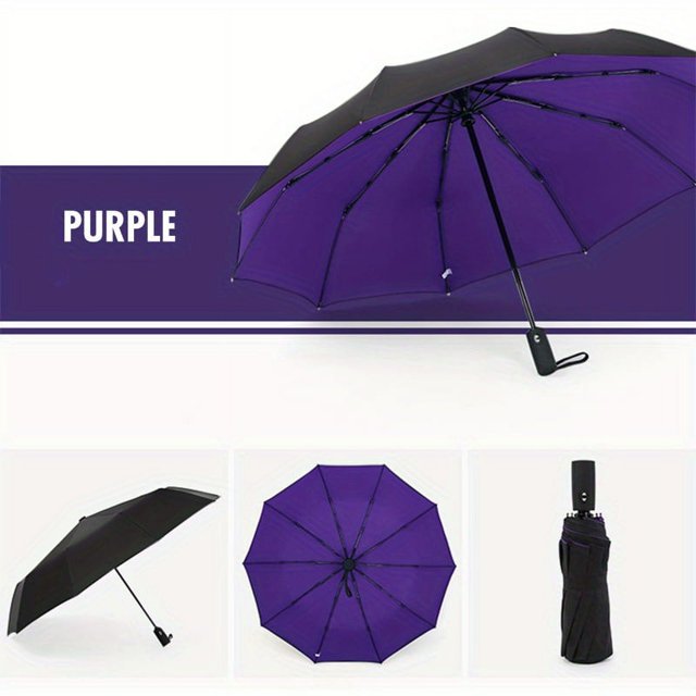 Simple Automatic Windproof Umbrella Double Layer Large Umbrella
