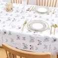thumbnail image 5 of Vinyl Tablecloths for Rectangle Tables Reusable PVC Waterproof Plastic Table Cloth Oilcloth Long Tablecloth for Baby ShowerSpillproof Wipeable Table Cover 60 x 102 Beige Floral Bird, 5 of 6