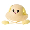 thumbnail image 2 of Sombrero de paja con orejas de moda con orejas que se mueven y saltan, gorras de pescador de protección para Amarillo, 2 of 9