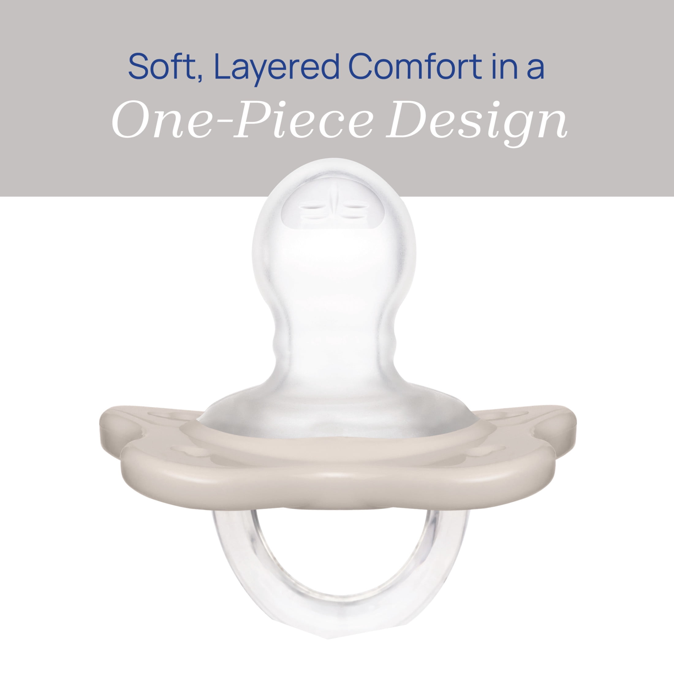 Chicco PhysioForma Dual Soft Pacifier Grey/Dusty Rose 6-16m 2pk, New