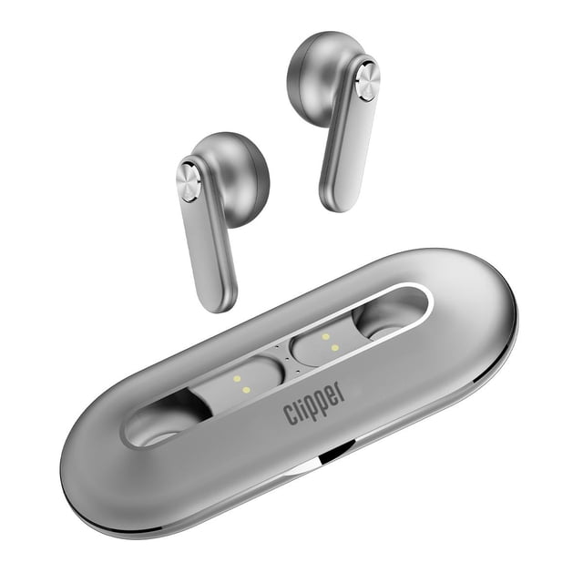 Audífonos Inalámbricos Binden Clipper Tws Delgados Metálicos blanco