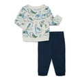 thumbnail image 2 of Garanimals Baby Boys Fleece Crewneck Sweatshirt and Joggers Set, 4-Piece, Sizes 6M-24M, 2 of 4