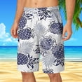 thumbnail image 3 of Owordtank Mens Beach Vacation Bermuda Shorts Drawstring Elastic Waist Flat Front Shorts with Pockets, 3 of 5