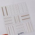 thumbnail image 1 of 1 Uds. Pegatinas elegantes 5D onduladas de encaje y perlas para decoración de uñas, exquisitas líneas blancas, calcomanías para decoración de uñas, deslizador de transferencia autoadhesivo DIY, 1 of 5