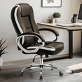 thumbnail image 4 of NEO CHAIR Office Desk Chair PU Leather Chair with Lumbar Support, Brown, 4 of 9