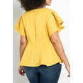 thumbnail image 4 of ELOQUII Women's Plus Size Flare Sleeve Peplum Top, 4 of 4