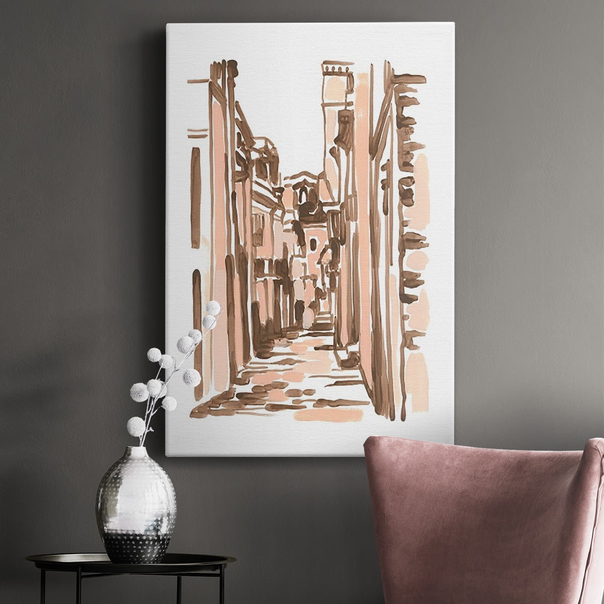 Blush Architecture Study VI Premium Gallery Wrapped Canvas - Ready to Hang