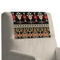 thumbnail image 4 of COEQINE Non-Slip Recliner Headrest Protector Faux Leather Sofa Headrest Covers Waterproof Head Rest Covers with Adhesive Backed Hook and Loop Straps, 17x27 Inch, American Tribal Red Black, Set of 2, 4 of 7