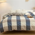thumbnail image 4 of Edredón King Size, 100 % algodón suave, diseño moderno a cuadros, acolchado extragrande, juego de colcha reversible de algodón, tela de algodón., 4 of 7