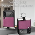 thumbnail image 2 of Samsung Galaxy Z Flip 3 Phone Case, PU Leather Protective Cover with Ring Strap Shockproof Lightweight Smartphone Protector Case for Samsung Galaxy Z Flip 3 ZH Purple, 2 of 7